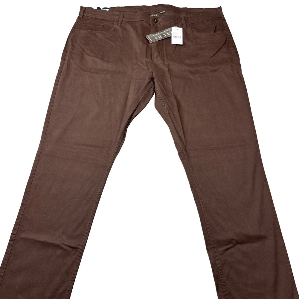 Jachs New York Mens Pants 44x32 Straight Fit 5-Pocket Trousers Brown NWT